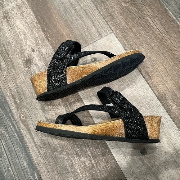 Viking Comfort Revolution tampa sandals Black studs Cork Adjustable sz 38/ 7.5 - Picture 6 of 7